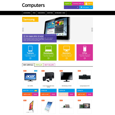 Computers PrestaShop Theme (PrestaShop theme for selling computers and accessories) Item Picture