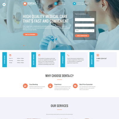 Dental Center Website Template (Bootstrap website template for dentists and dental clinics) Item Picture