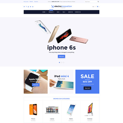 Electro Innovation Shopify Theme (clean Shopify theme) Item Picture