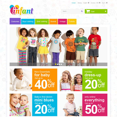 Infant PrestaShop Theme (PrestaShop theme for selling clothing for kids, children, and babies) Item Picture