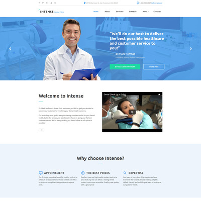 Intense Dental Clinic Website Template (Bootstrap website template for dentists and dental clinics) Item Picture