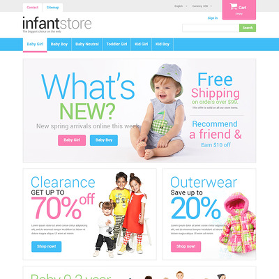 Just for Kids PrestaShop Theme (PrestaShop theme for selling clothing for kids, children, and babies) Item Picture
