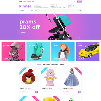 Kinder PrestaShop Theme (PrestaShop theme for toy stores) Item Picture