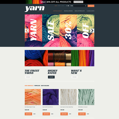 Knit Crochet Supplies PrestaShop Theme (PrestaShop theme for craft stores) Item Picture