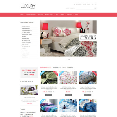 Linen Store PrestaShop Theme (PrestaShop theme for interior design and home decor) Item Picture