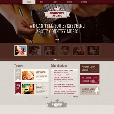 Music Blog Responsive Website Template (Bootstrap template for music websites) Item Picture
