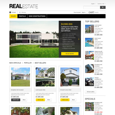 Real Estate Business PrestaShop Theme (real estate PrestaShop theme) Item Picture