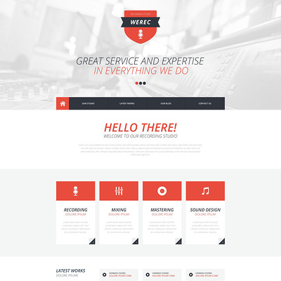 Recording Studio Responsive Website Template (Bootstrap template for music websites) Item Picture