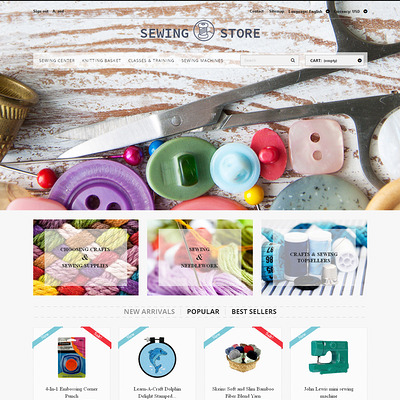 Sewing Lovers PrestaShop Theme (PrestaShop theme for craft stores) Item Picture