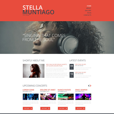 Singer Responsive Website Template (Bootstrap template for music websites) Item Picture