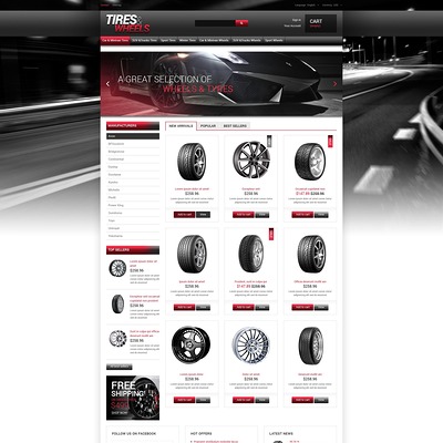 Tires Wheels for Autos PrestaShop Theme (PrestaShop theme for car, vehicle, and automotive stores) Item Picture