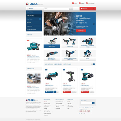 Tools and Equipment PrestaShop Theme (PrestaShop theme for selling tools) Item Picture