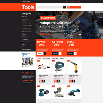 Tools and Supplies PrestaShop Theme (PrestaShop theme for selling tools) Item Picture
