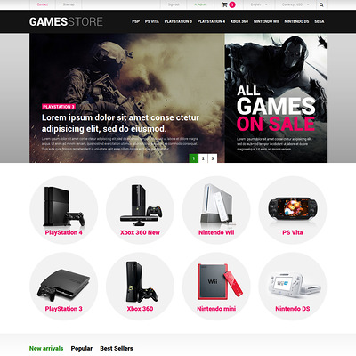 Video Games Consoles PrestaShop Theme (PrestaShop theme for video game stores) Item Picture