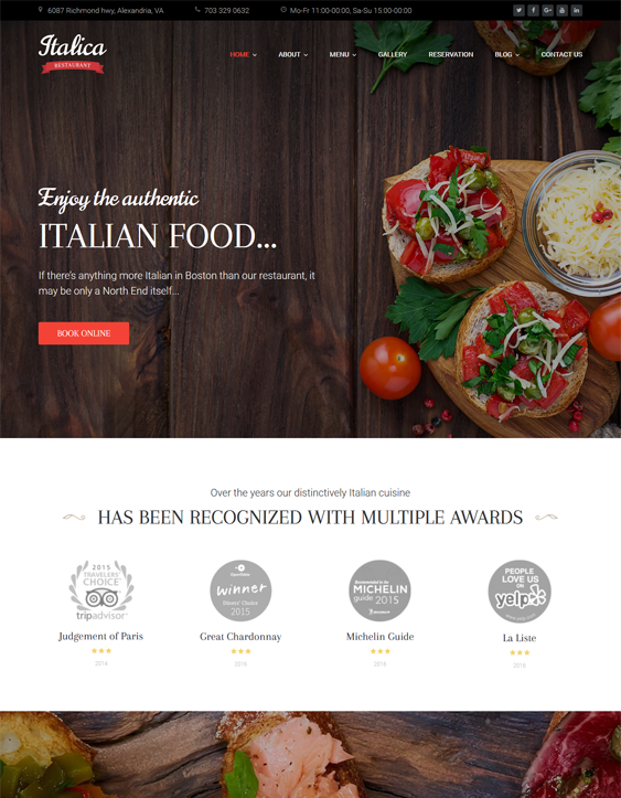 italica italian restaurant wordpress themes