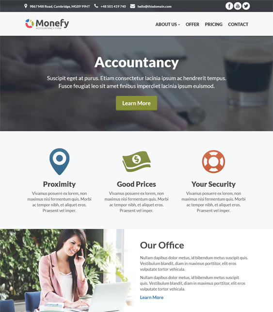 monefy wordpress themes accountants accounting firms