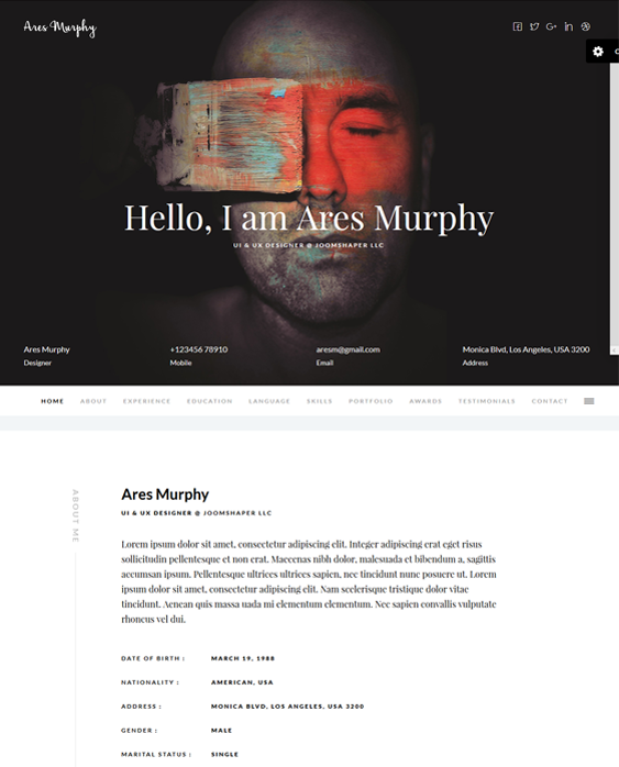 ares murphy cv resume joomla templates