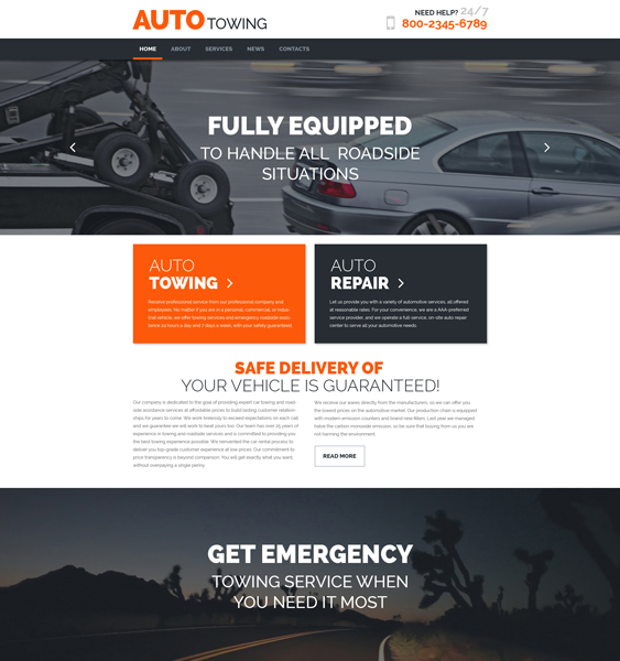 AutoTowing WordPress Theme car vehicle automotive