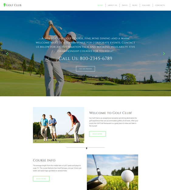 golf sports joomla templates