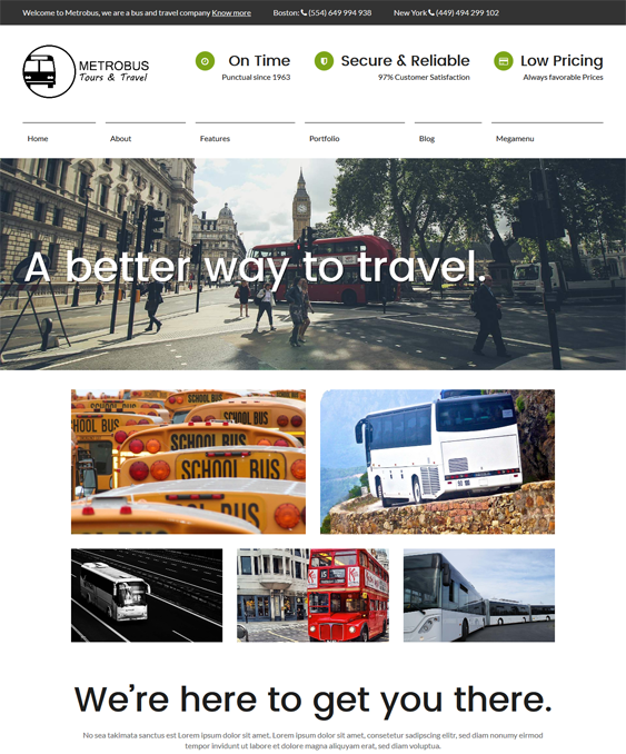metrobus travel wordpress themes