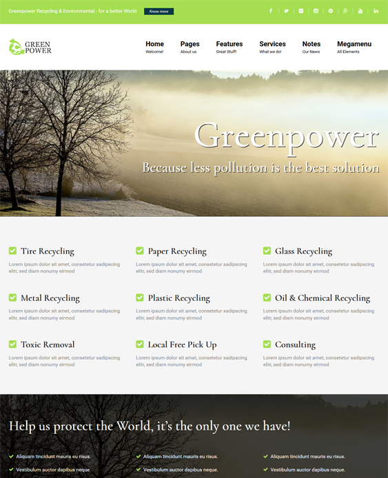 greenpower green organic eco friendly wordpress themes