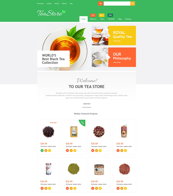 online tea food drink wordpress themes