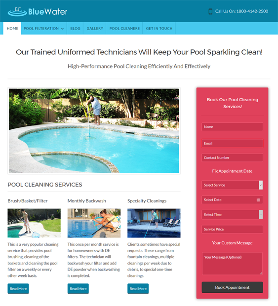 bluewater cleaning maid wordpress themes