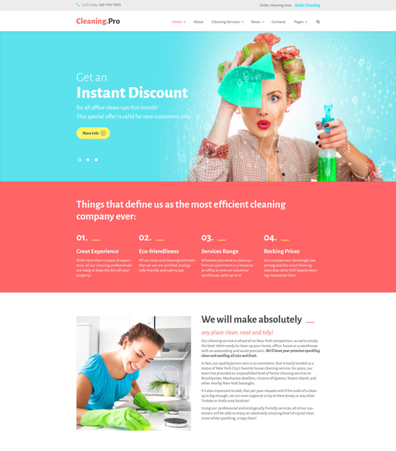 cleaning maid wordpress themes