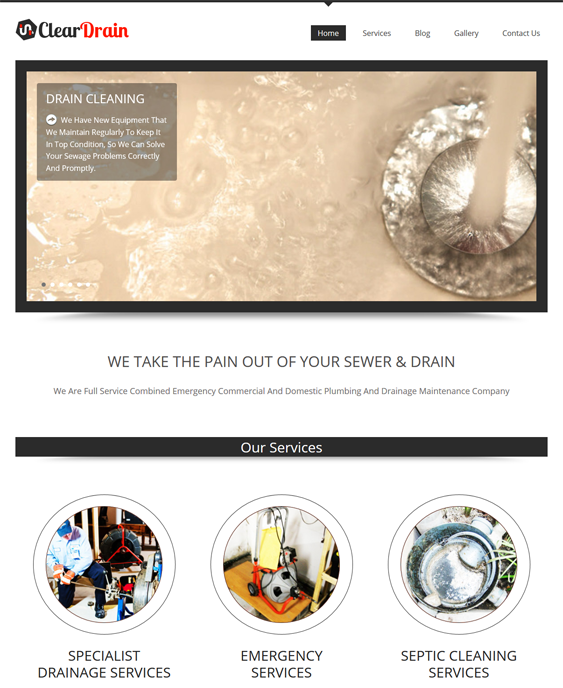 clear drain cleaning maid wordpress themes
