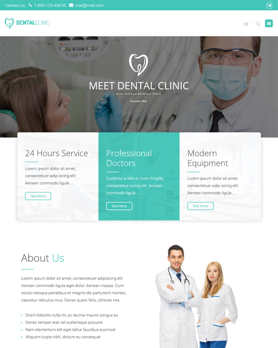 dental clinic medical wordpress themes