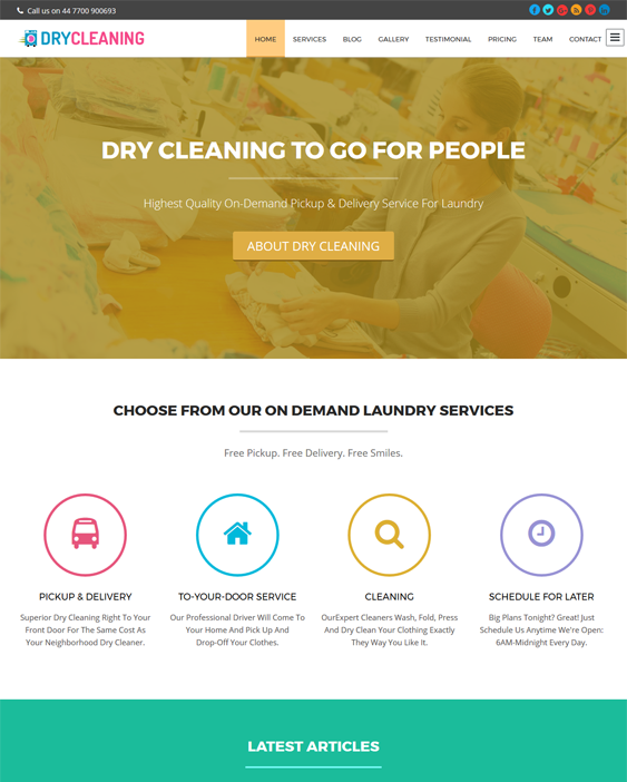 dry cleaning maid wordpress themes
