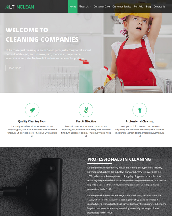 lt inclean cleaning maid wordpress themes