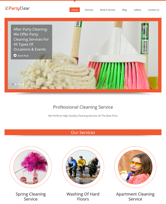 partyclear cleaning maid wordpress themes