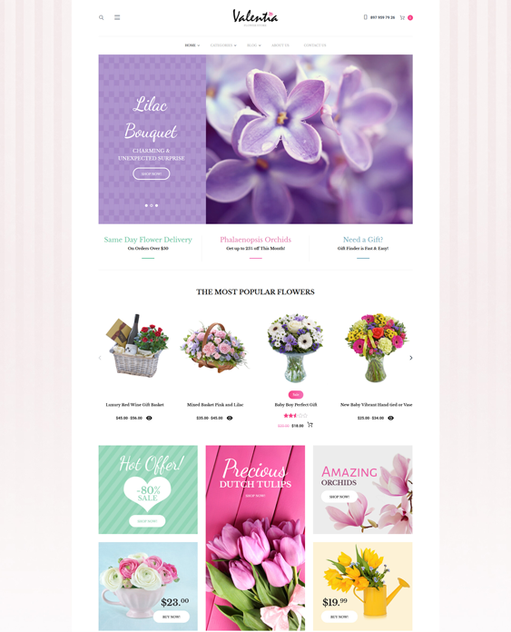valentia florists flower shops wordpress themes