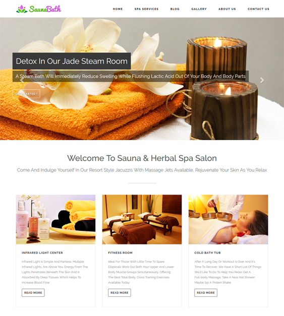 sauna bath hair salon beauty spa wordpress themes