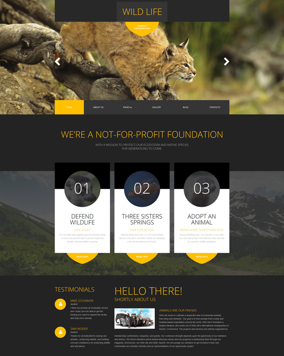 wildlife charity nonprofit joomla templates