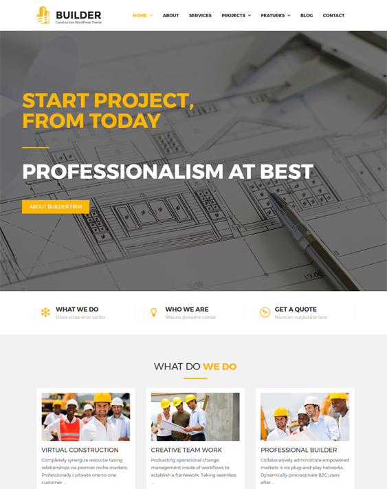 builder wordpress themes construction companies building contractors