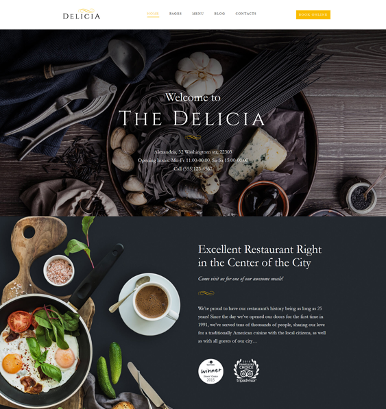 delicia restaurant wordpress themes