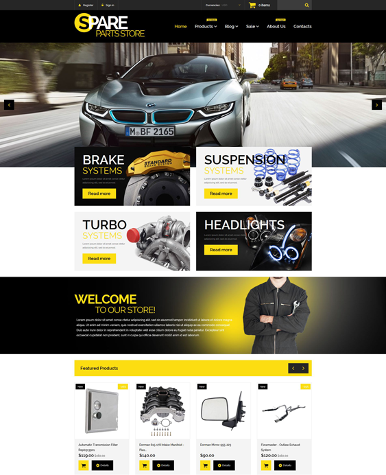auto-parts-responsive-car vehicle automotive shopify themes