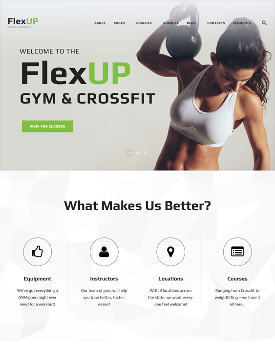 flex up gym fitness wordpress themes