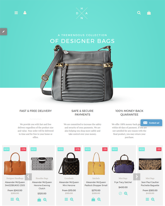 5 of the Best Shopify Themes for Selling Handbags & Purses – down