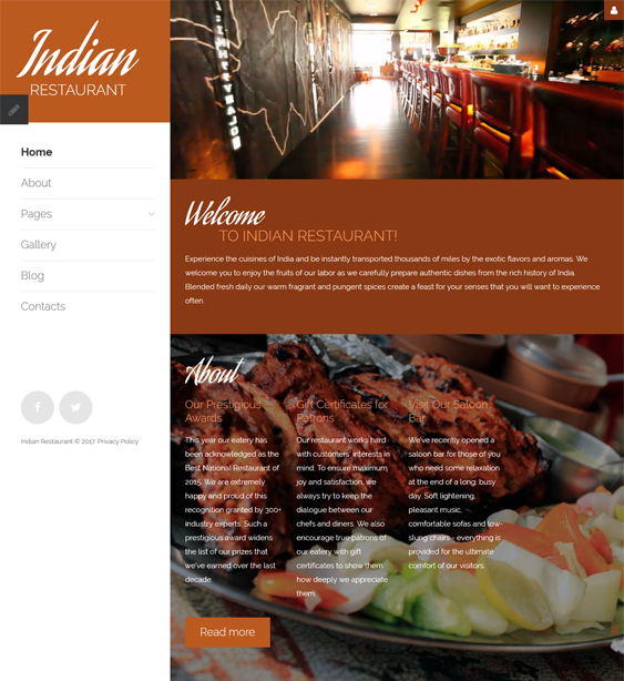 indian restaurant joomla templates