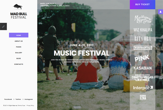 music joomla templates festival