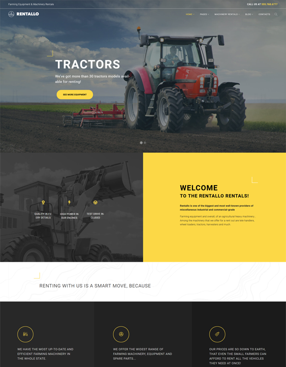 rentallo farm agriculture wordpress themes