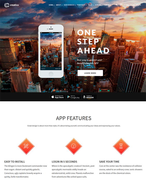 creatica themes promoting apps