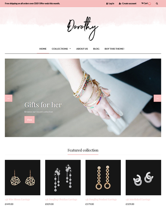 dorothy jewelry store shopify themes