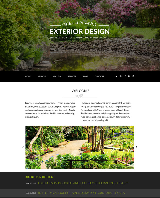 Exterior Design landscaper gardener joomla templates