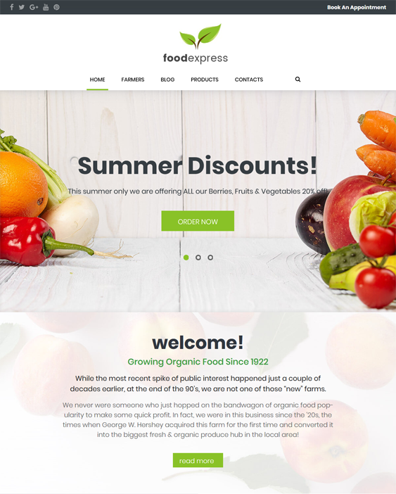 food express farm agriculture wordpress themes