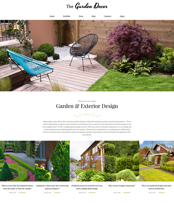 Garden Decor And Exterior Design Responsive wordpress theme landscaping landscaper gardeners