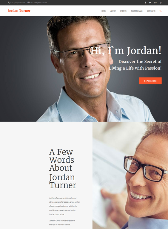 jordan life coach wordpress themes